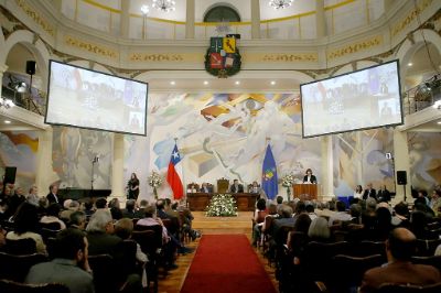 El Salón de Honor de la Casa será uno de los espacios principales donde la Universidad de Chile celebrará sus 182 años.